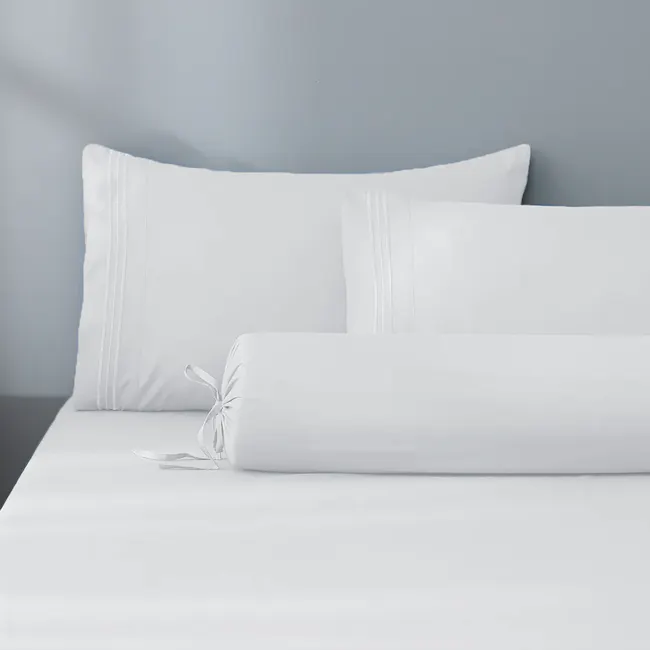 Robinsons Silky Soft Embroidered Microfibre Fitted Sheet Set Core Collection - White (2 Sizes) - 1