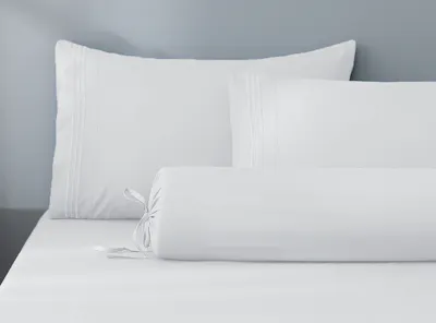 Robinsons Silky Soft Embroidered Microfibre Fitted Sheet Set Core Collection - White (2 Sizes)