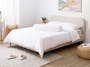 Nolan King Bed in Oatmeal with 2 Miah Bedside Table in White - 1