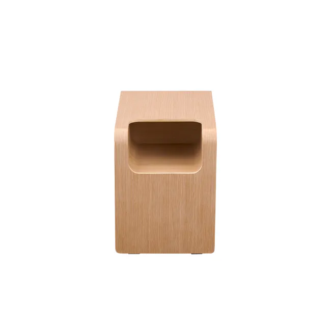 Jude Reversible Coffee / Side Table - Oak - 14 - Wooden box with smooth surface, minimalist design, natural wood grain