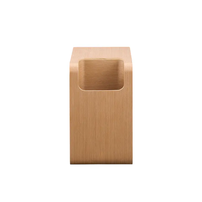 Jude Reversible Coffee / Side Table - Oak - 12 - Wooden box with handle, minimalist design, natural wood grain, rectangular