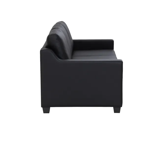 Baleno 3 Seater Sofa with Baleno Armchair - Espresso (Faux Leather) - 4 - Black leather sofa, minimalist design, modern
