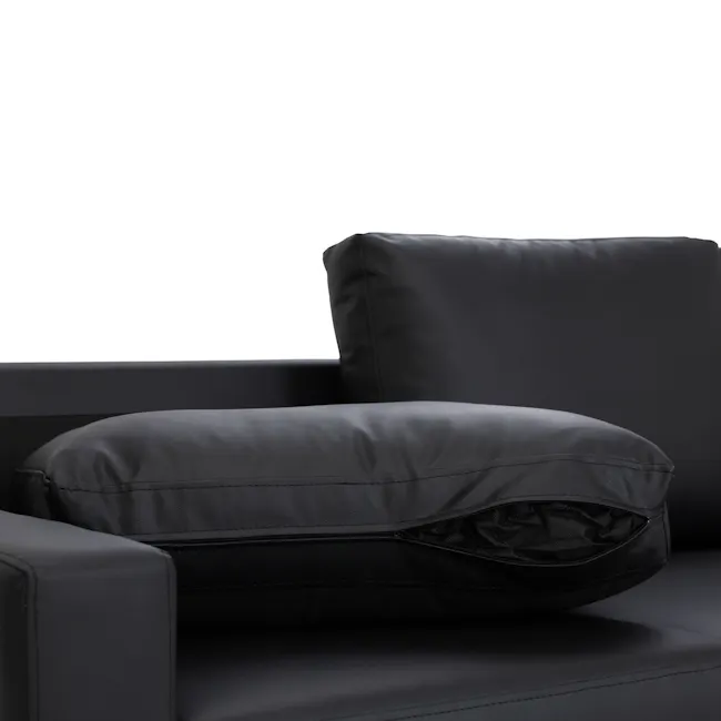 Baleno 3 Seater Sofa with Baleno Armchair - Espresso (Faux Leather) - 8 - Leather sofa, black leather, modern design