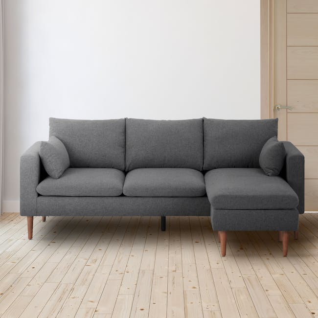 Alicia L-Shaped Sofa - Charcoal Grey, Hv Modern Sofas & Lounge Chairs |  Hipvan