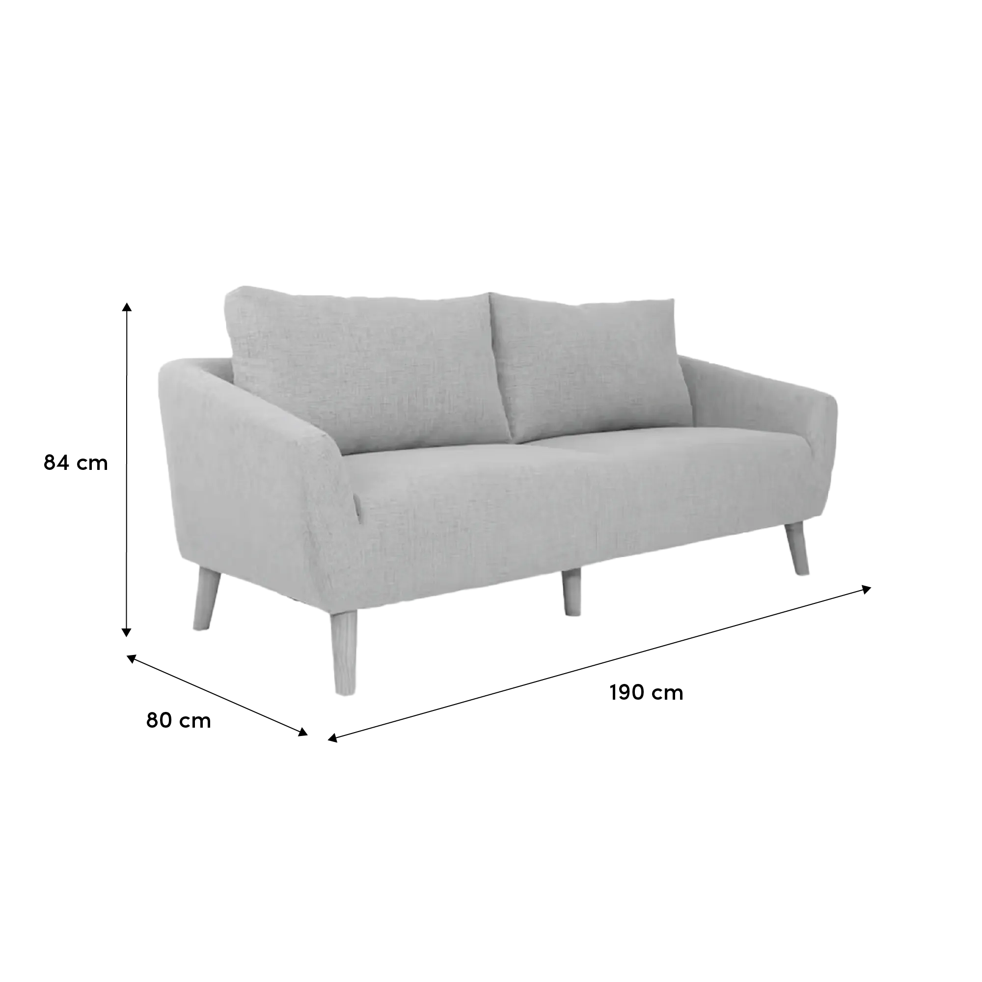 Hana 3 Seater Sofa with Hana 2 Seater Sofa - Light Grey - 11