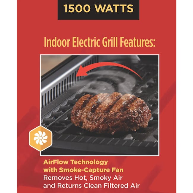 TOYOMI Electric Smokeless BBQ Model: BBQ 2002 - 5 - Indoor Electric Grill, 1500 Watts, AirFlow Technology, Smoke-Capture
