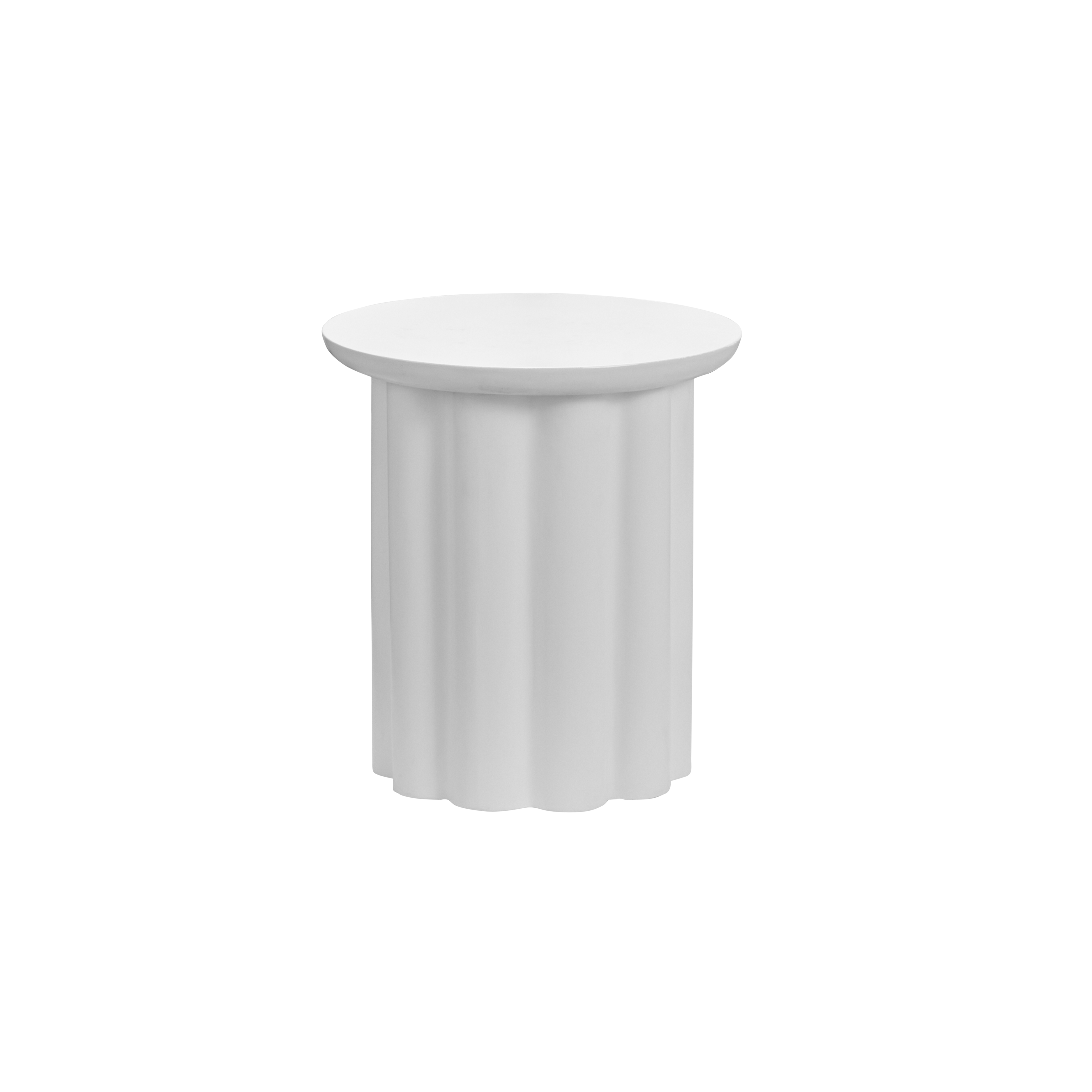 Aldo Concrete Round Side Table - Ivory