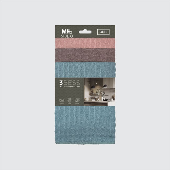 Milton Home Kitchen Microfiber Square Towel (3 Pieces) - Waffle - 3