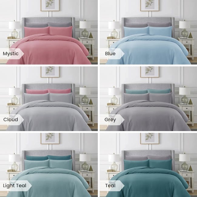 Hillcrest Comfy Lux Solid 988TC Fitted Sheet Set – Light Teal (4 Sizes) - 5