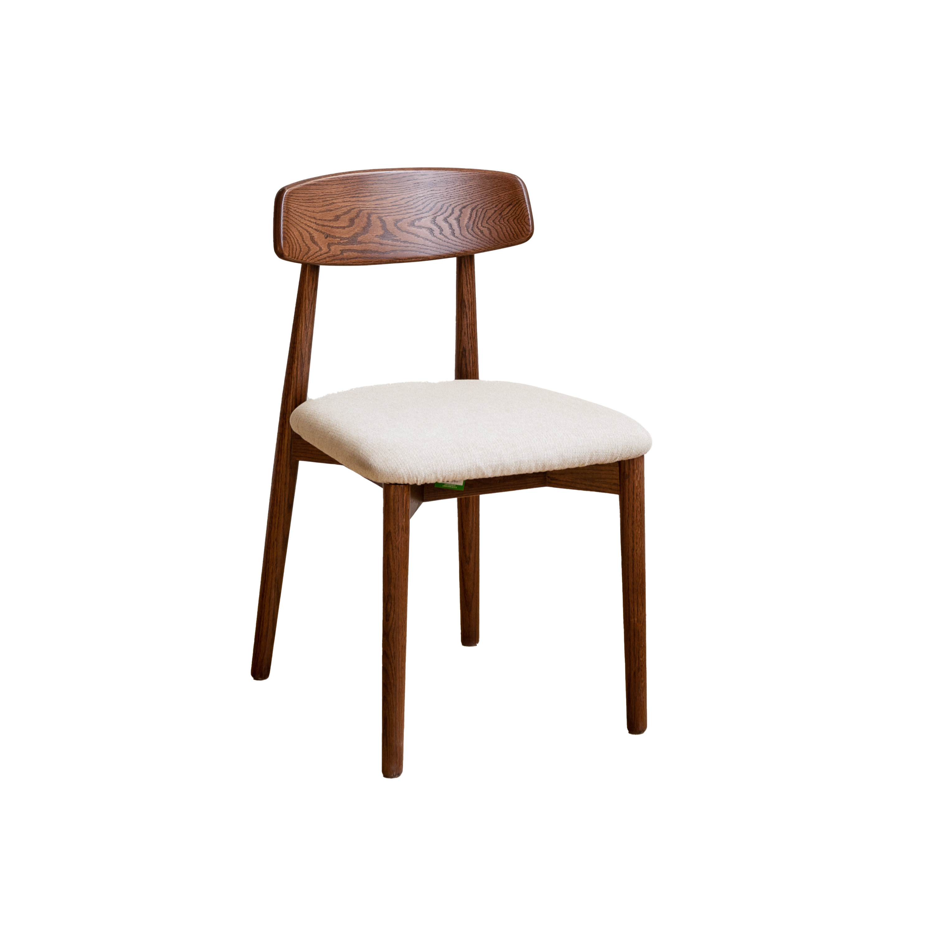Solis Dining Chair - Walnut, Gravel White (Fabric)