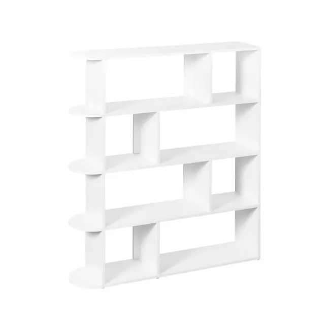 Andy 4-tier Bookshelf 1.2m - 1 - White, minimalist, modern, contemporary, sleek, abstract, geometric, abstract design