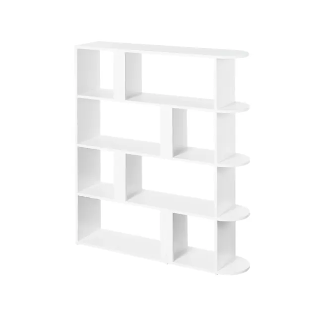Andy 4-tier Bookshelf 1.2m - 4 - White minimalist shelving unit with multiple compartments, sleek design, open shelving