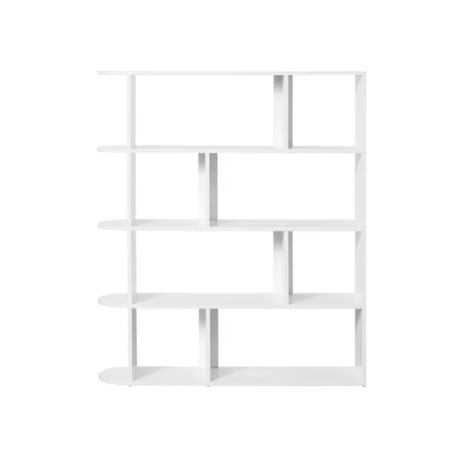 Andy 4-tier Bookshelf 1.2m - 2 - White minimalist shelving unit with three shelves, sleek design, modern aesthetic, open