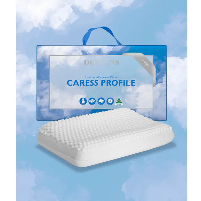 Dentons Caress Profile Pillow - 5 - Contoured Support Pillow, CARESS PROFILE, Soft Foam, Comfortable Sleep, Airy Comfort