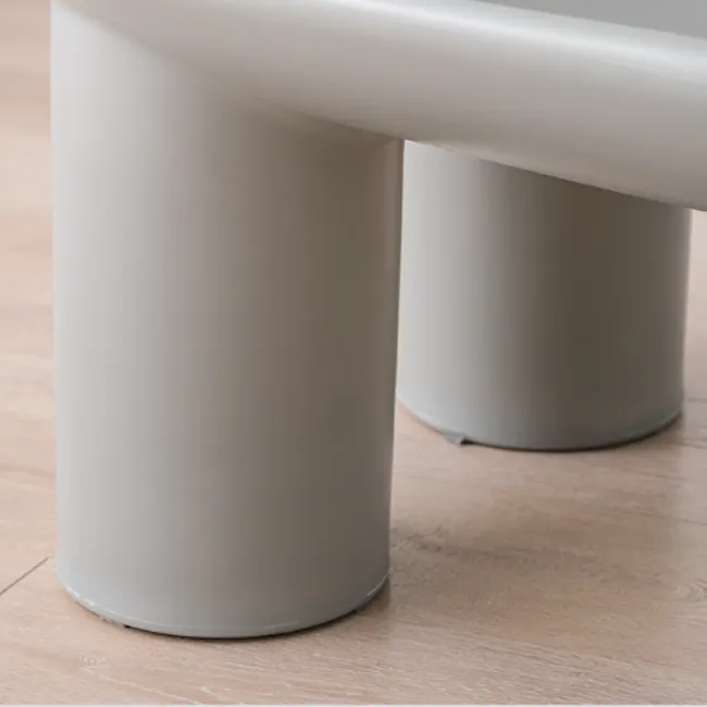 Kibo Lounge Scoop Bench - Grey - 4 - Modern minimalist bathroom vanity, sleek cylindrical sink, light gray color, natural