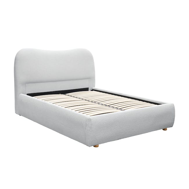 Arianna King Storage Bed - Light Grey Boucle - 4