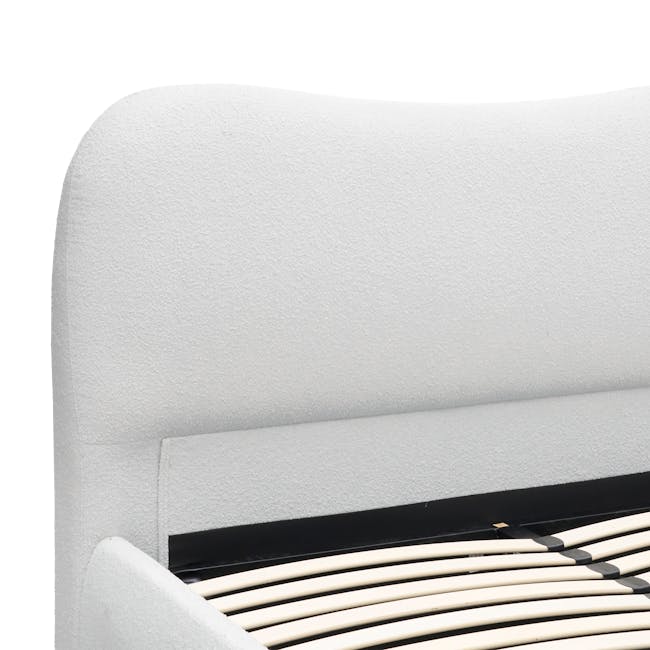 Arianna King Storage Bed - Light Grey Boucle - 9