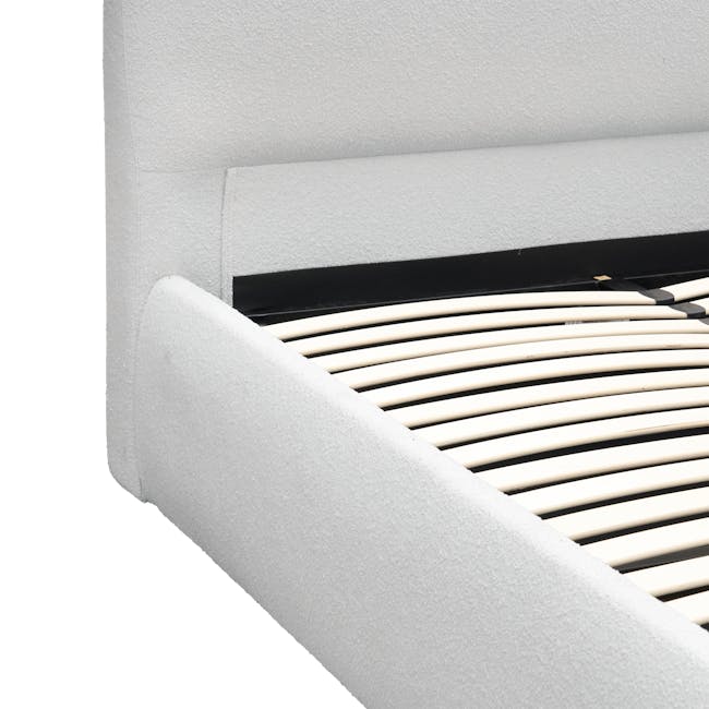 Arianna King Storage Bed - Light Grey Boucle - 10