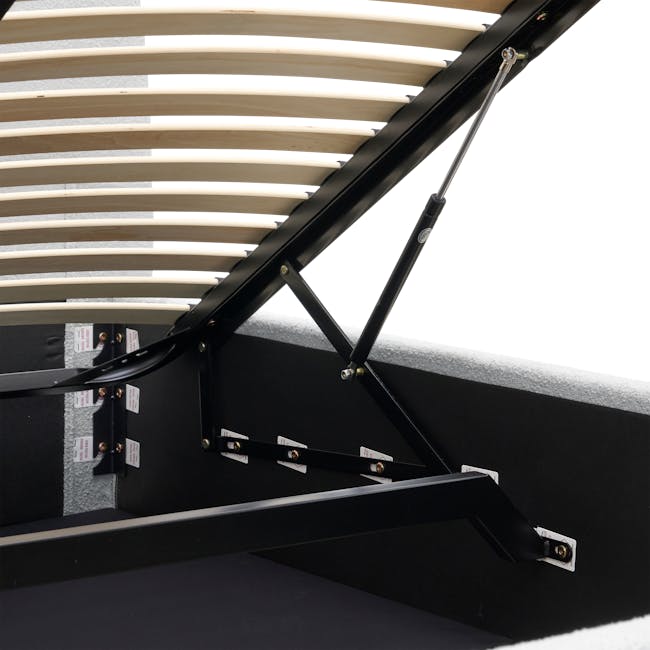 Arianna King Storage Bed - Light Grey Boucle - 11