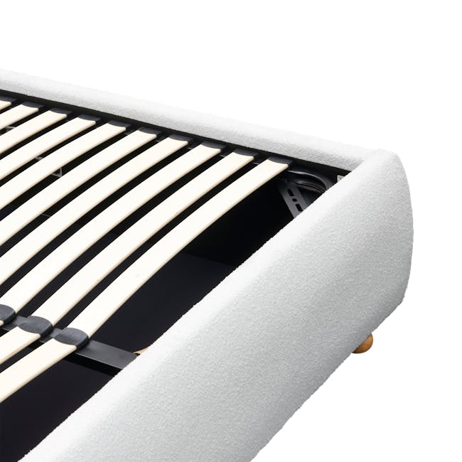 Arianna King Storage Bed - Light Grey Boucle - 12