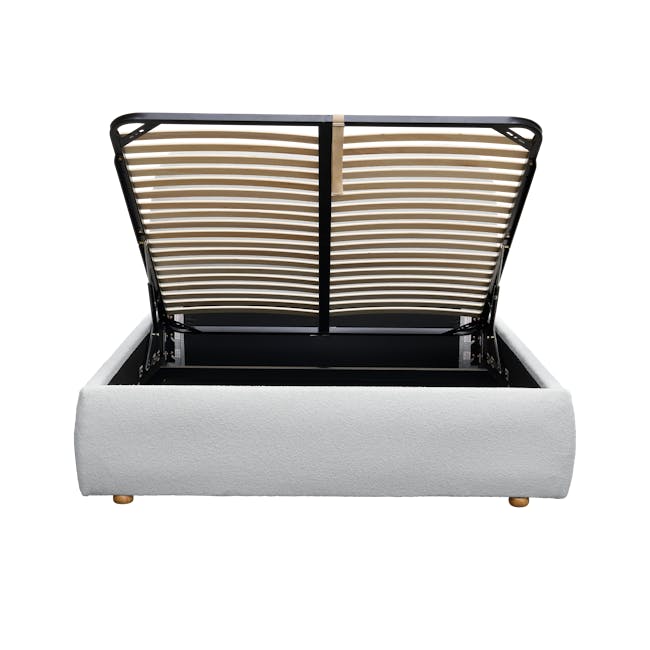 Arianna King Storage Bed - Light Grey Boucle - 2