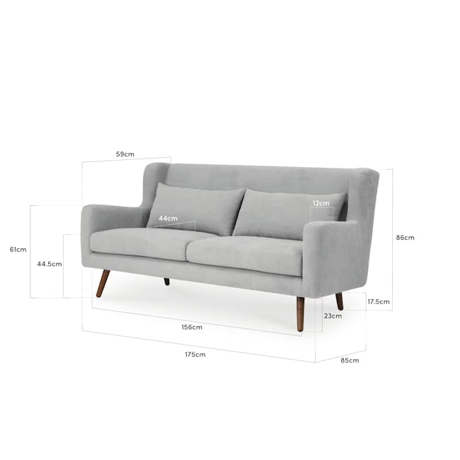 Luke 3 Seater Sofa - Onyx Grey - 5