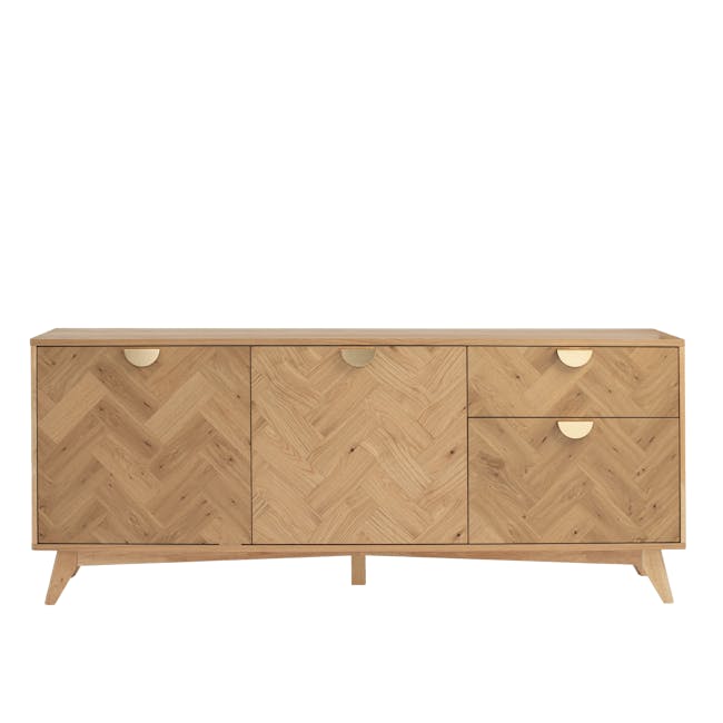 Lowell Sideboard 1.8m - 1 - Herringbone pattern, natural wood finish, geometric design, minimalist style, contemporary