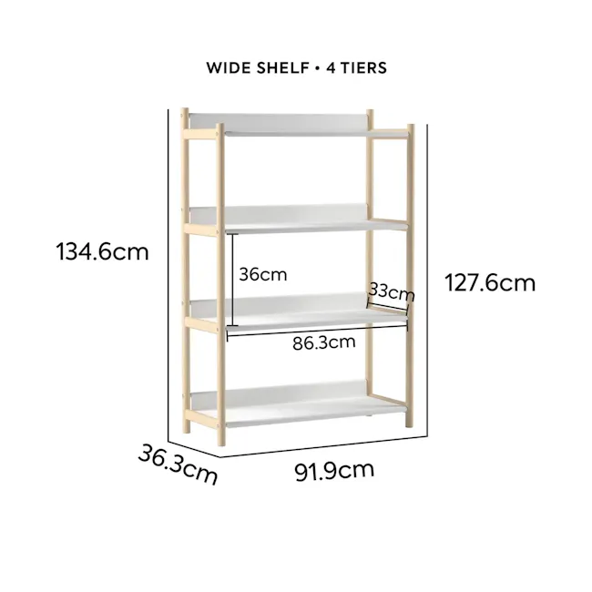 Pupupula Modular Storage Wide Shelf - 4 Tier - 11