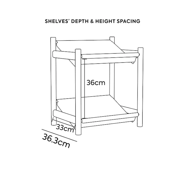 Pupupula Modular Storage Wide Shelf - 4 Tier - 12