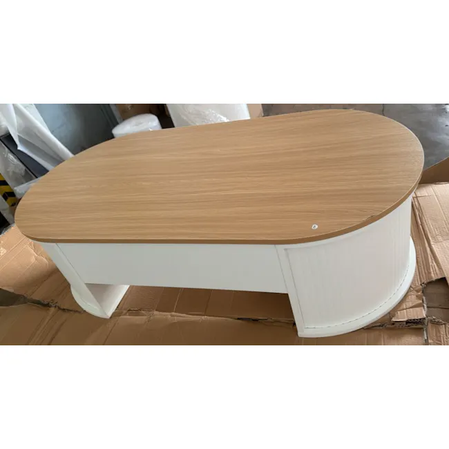 (As-is) Marche Lift-Up Storage Coffee Table 1.2m - Natural, White - 3 - 2
