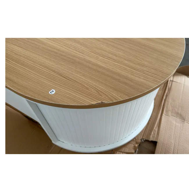 (As-is) Marche Lift-Up Storage Coffee Table 1.2m - Natural, White - 3 - 4
