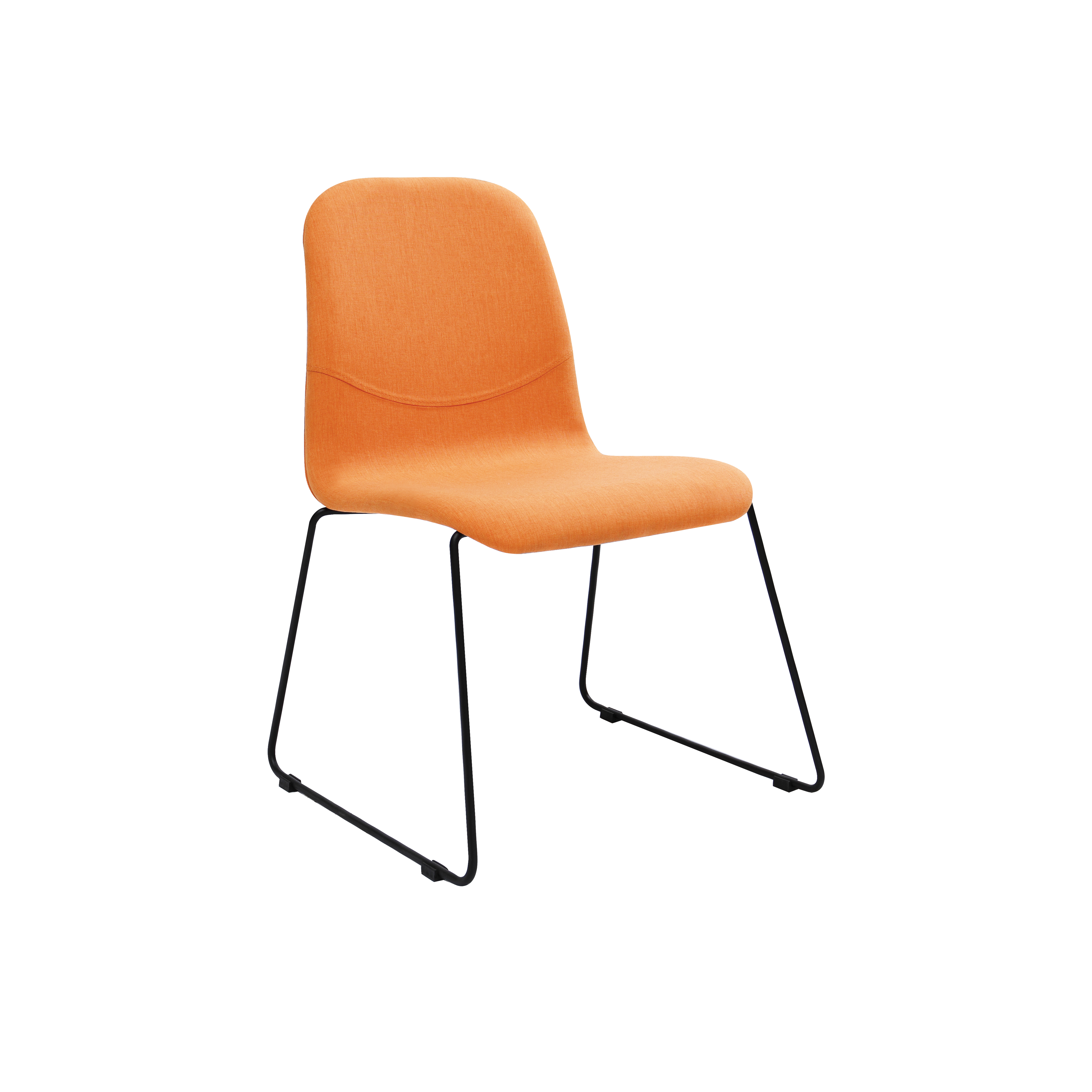 Ava Dining Chair - Matt Black, Tangerine