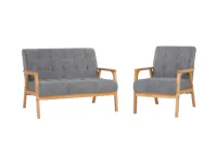 Tucson 2 Seater Sofa with Tucson Armchair - Natural, Cool Grey (Pet Friendly Fabric)
