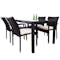 Boulevard Outdoor Dining Set with 4 Chair - White Cushion - 1
