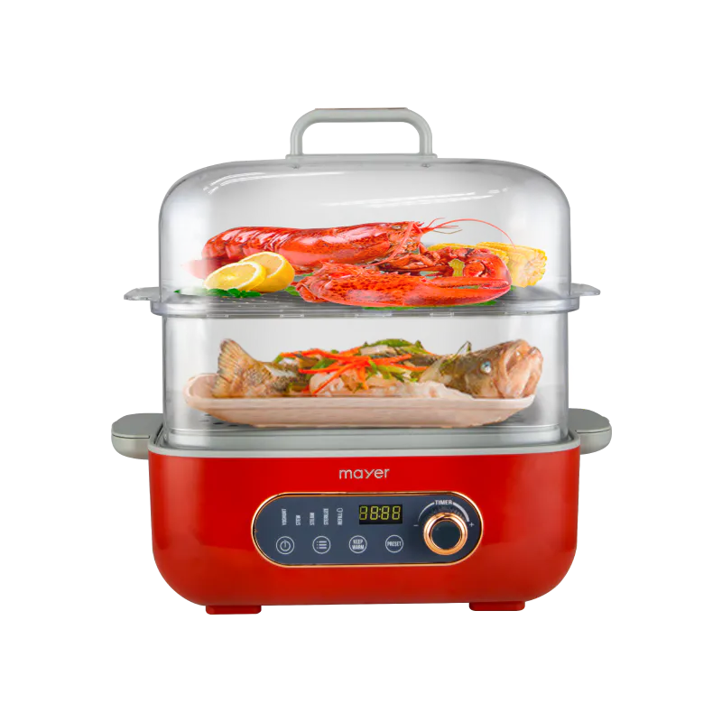 Mayer 10L Digital Food Steamer MMFS10 - 11 - Instant pot, red color, digital display, cooking, food preparation, food