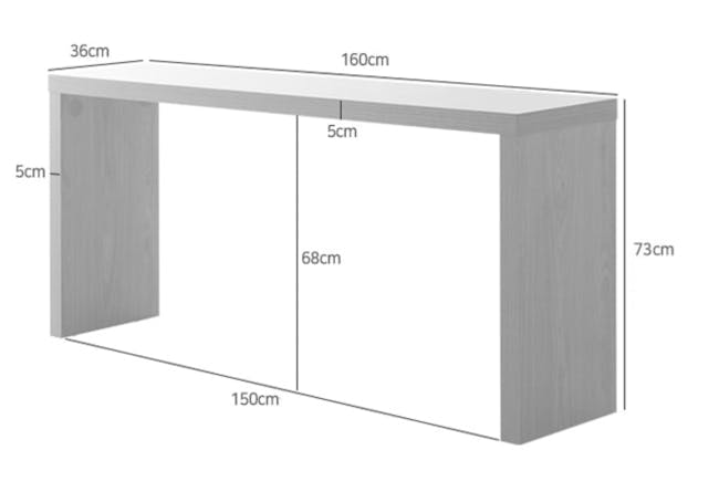 Fikk Slim Multipurpose Table 1.6m - White - 6