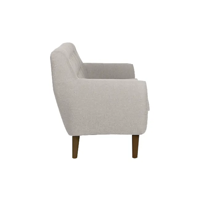 Emma 3 Seater Sofa with Emma 2 Seater Sofa - Sand - 13 - Modern minimalist armchair, light gray fabric, wooden legs, sleek