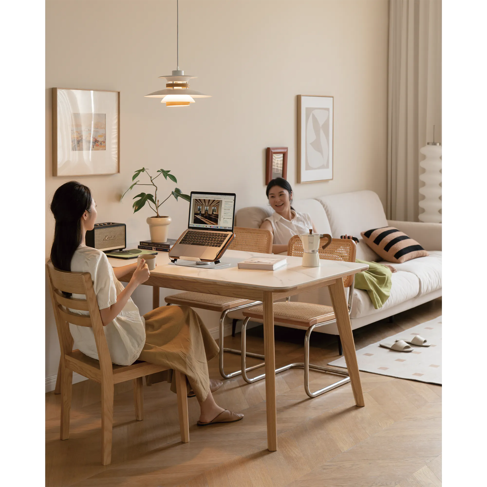 Nellie Dining Table 1.4m - Oak (Sintered Stone) - 7
