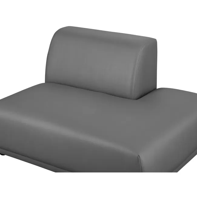 Milan Right Extended Unit - Smokey Grey (Faux Leather) - 8 - Leather sofa, modern design, gray upholstery, minimalist style