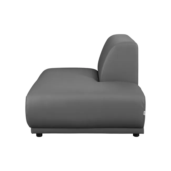 Milan 3 Seater Corner Extended Sofa - Smokey Grey (Faux Leather) - 39 - Modern gray sofa, sleek design, comfortable