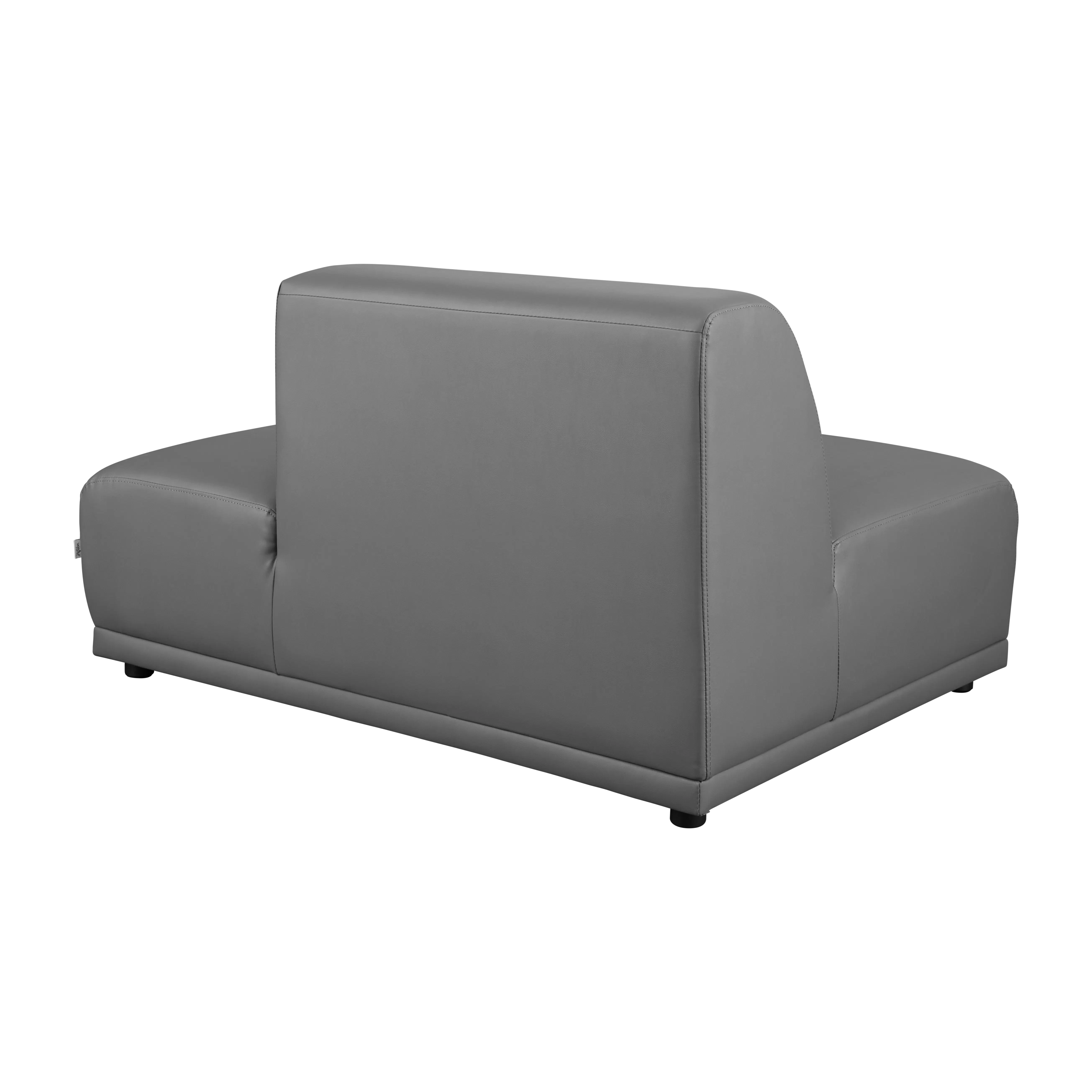 Milan Duo Extended Sofa - Smokey Grey (Faux Leather) - 7