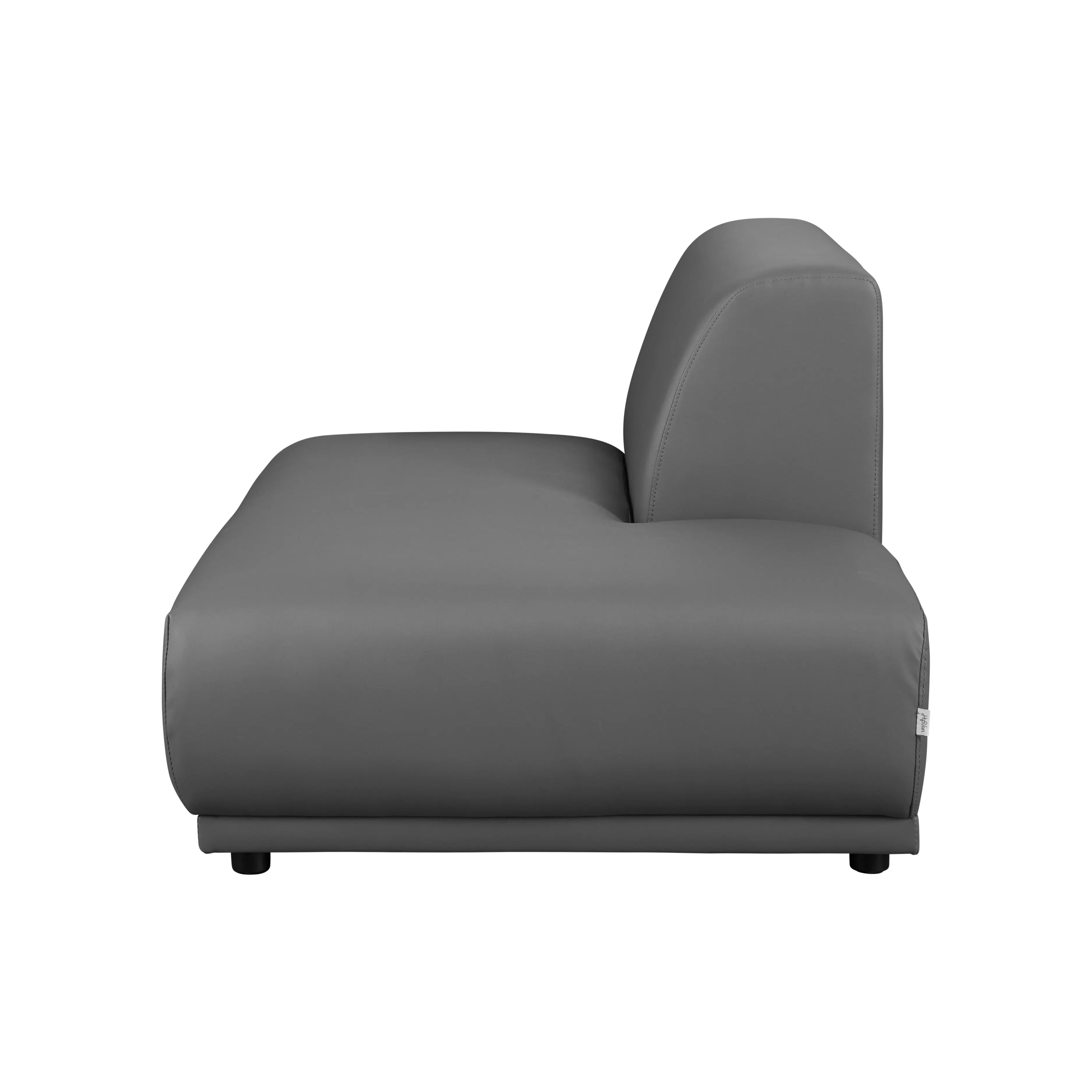 Milan Duo Extended Sofa - Smokey Grey (Faux Leather) - 9 - Modern gray sofa, sleek design, comfortable cushioning, ergonomic