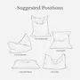 SoftRock Vesuvius Linen Rectangle Bean Bag - Deacon - 7