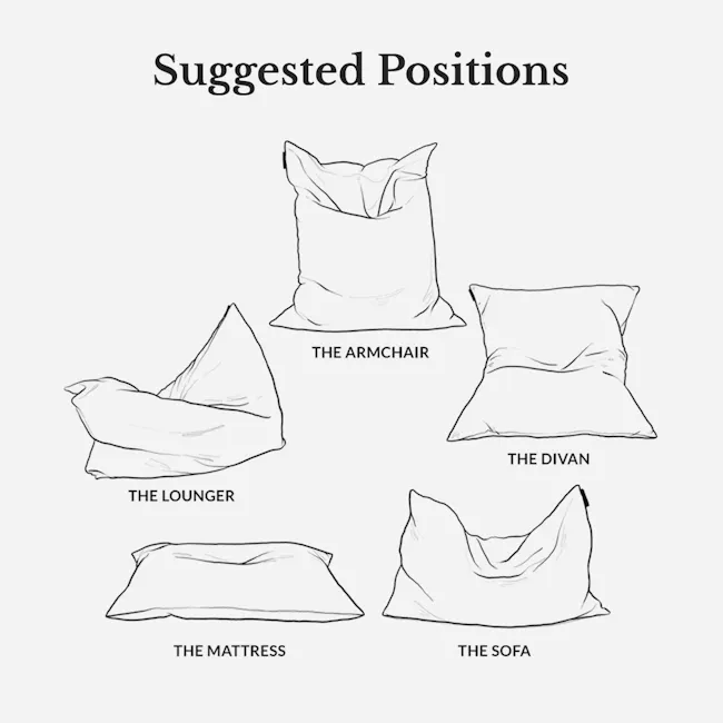 SoftRock Vesuvius Linen Rectangle Bean Bag - Osbourne - 8 - Armchair, Divan, Lounger, Mattress, Sofa, Div