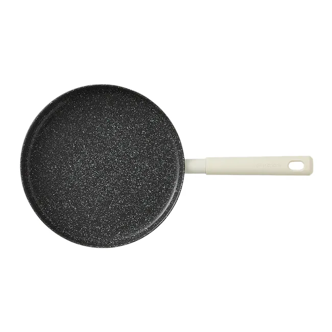 Arong Nonstick Frying Pan - Black & Cream White - 1 - Stainless steel, non-stick, black, round, flat bottom, white handle