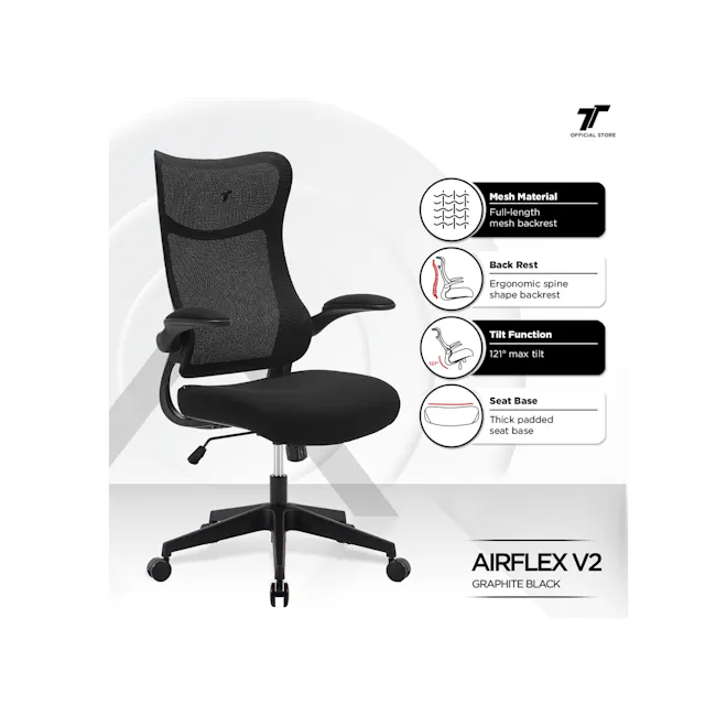 TT AIRFLEX V2 Ergochair - Graphite Black - 2