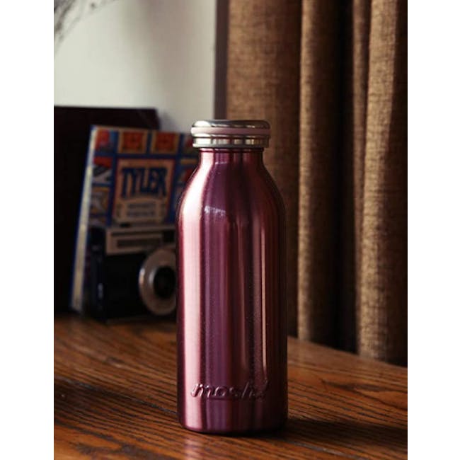 MOSH! Double-walled Stainless Steel Bottle 450ml -  Pearl Pink - 2