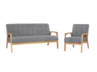 Tucson 3 Seater Sofa with Tucson Armchair - Natural, Cool Grey (Pet Friendly Fabric)
