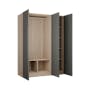 Lucca 3 Door Wardrobe 6 - Graphite Linen, Herringbone Oak - 6