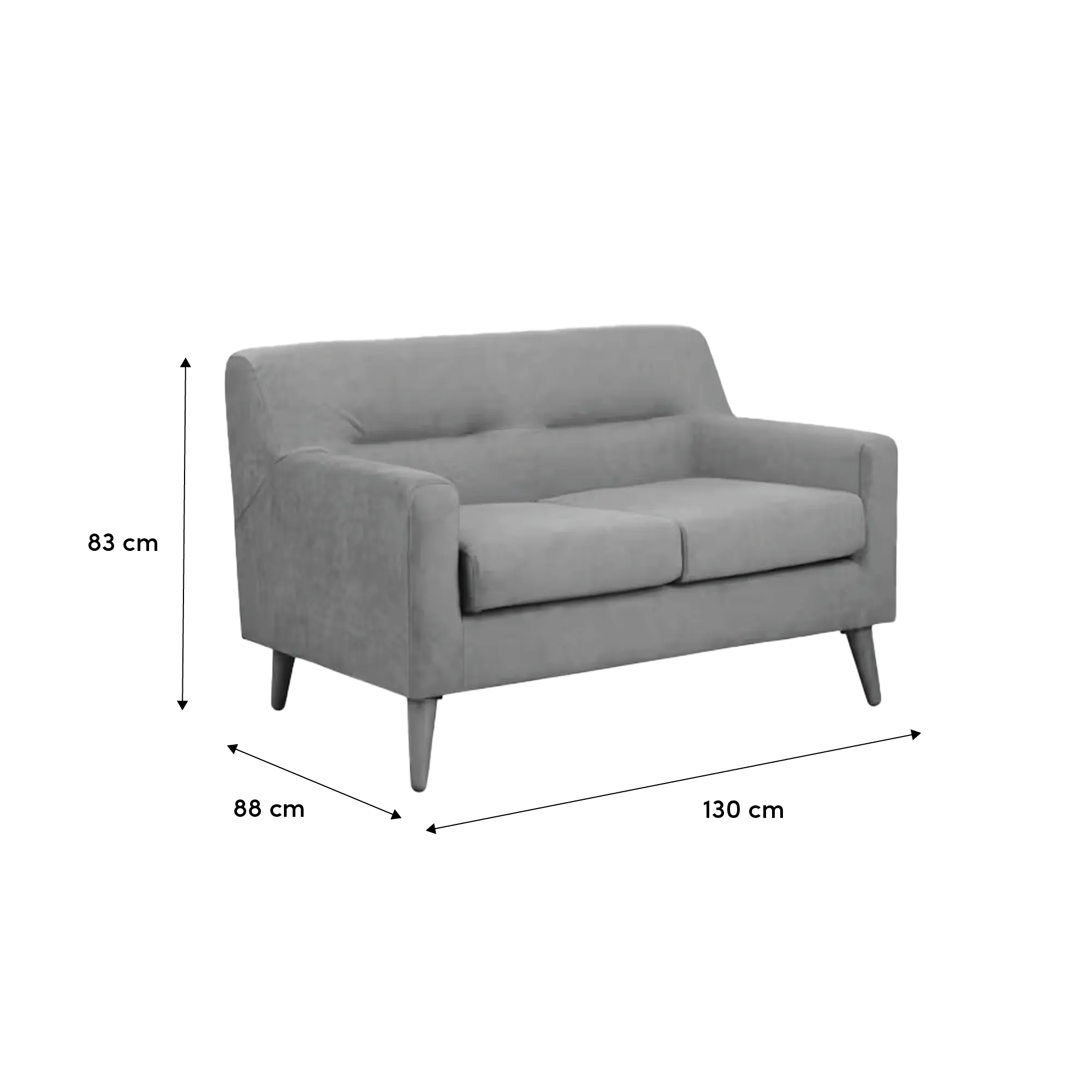 (As-is) Damien 2 Seater Sofa - Grey (Scratch Resistant) - 1 - 14
